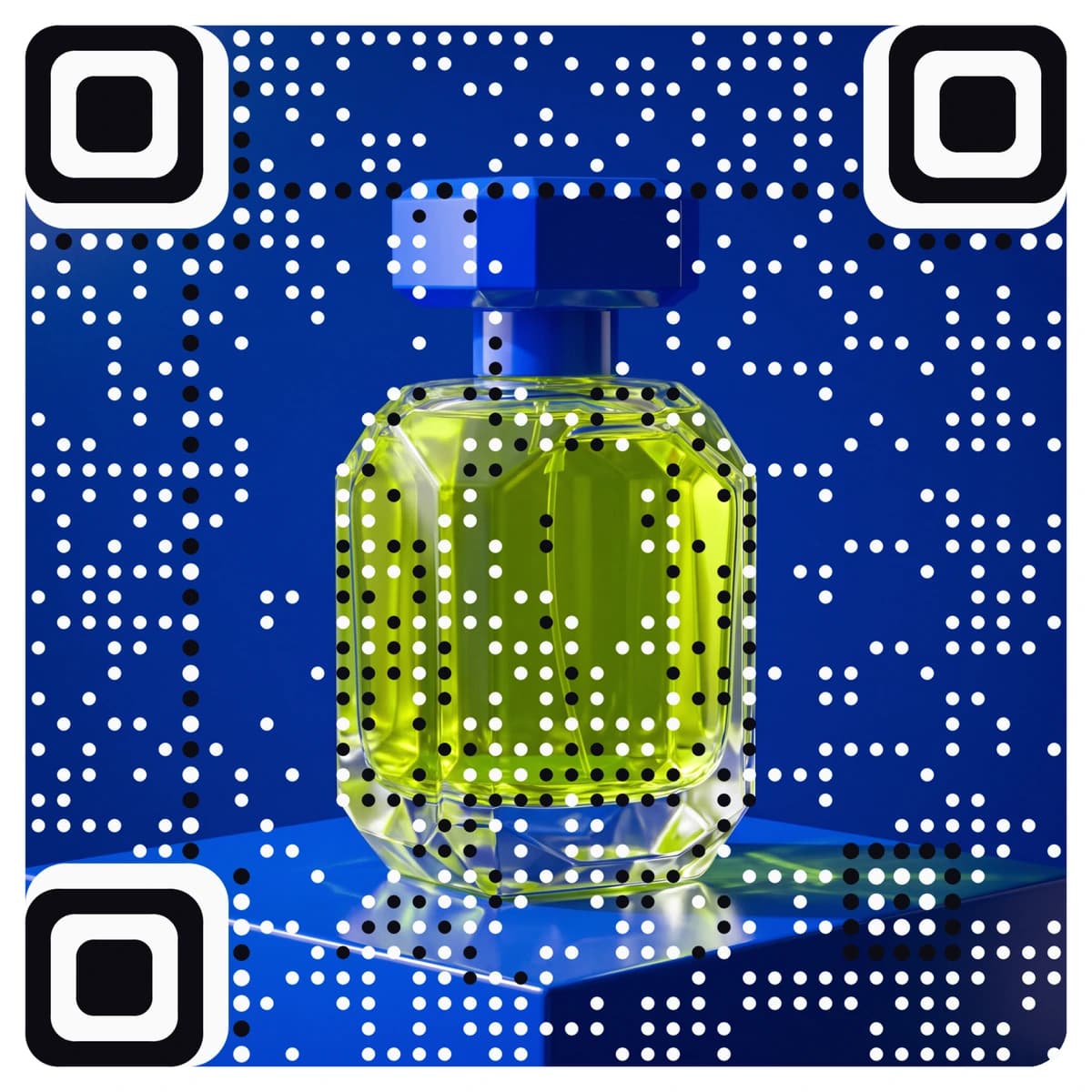 Perfume Bottle recreated as a scannable QR code — product QR code art by AriaQR