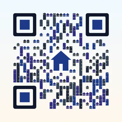 City skyline QR code design