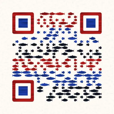 Paper koi QR code design