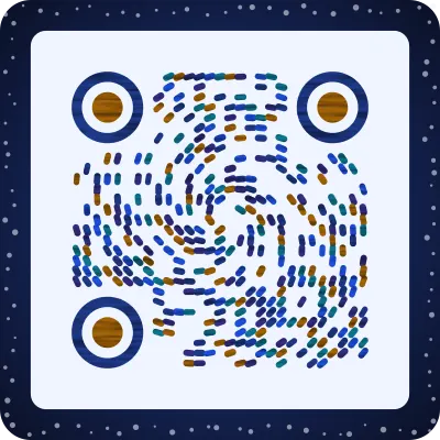 Starry swirl QR code design