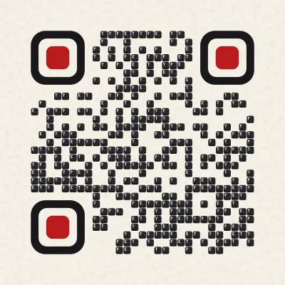 Typewriter keys QR code design