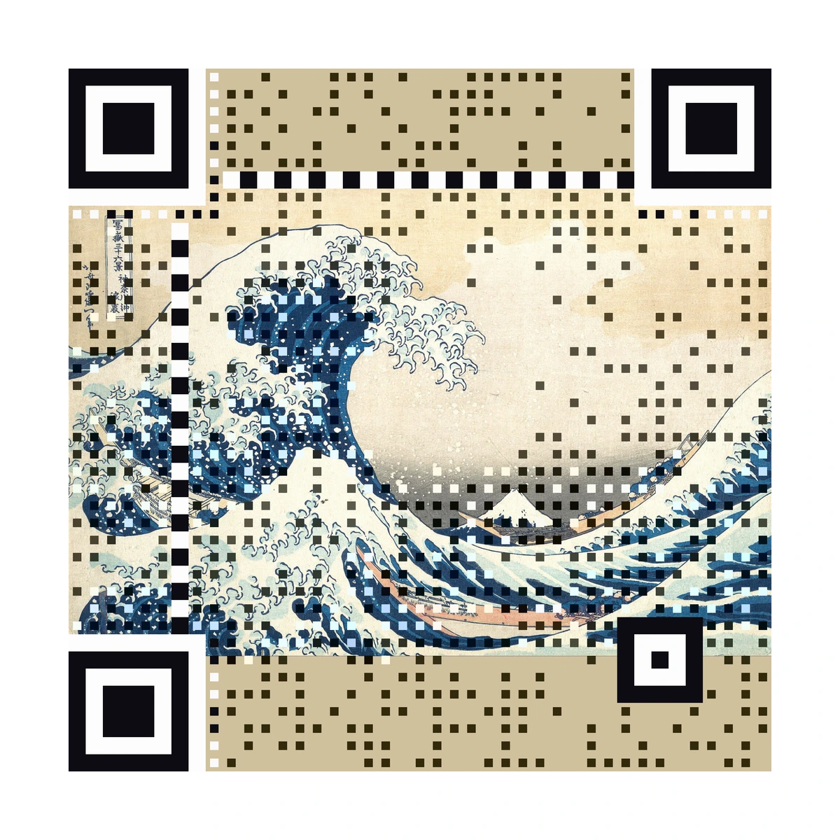 Fine art rendered as a scannable AriaQR code