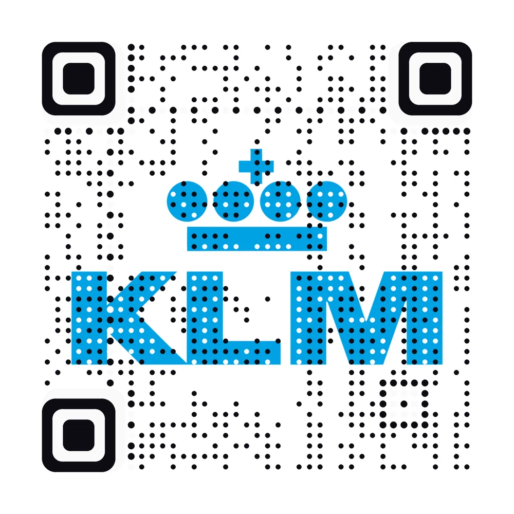 KLM logo as an AriaQR code (demonstration)