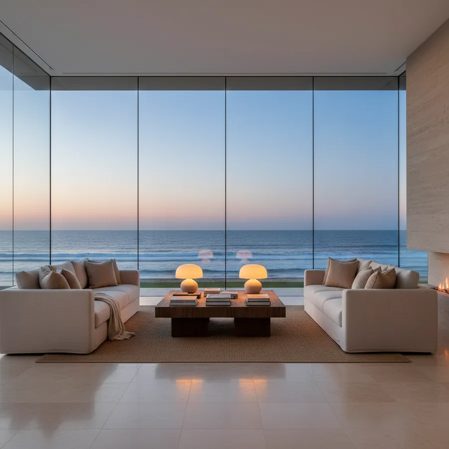 Living room at dusk