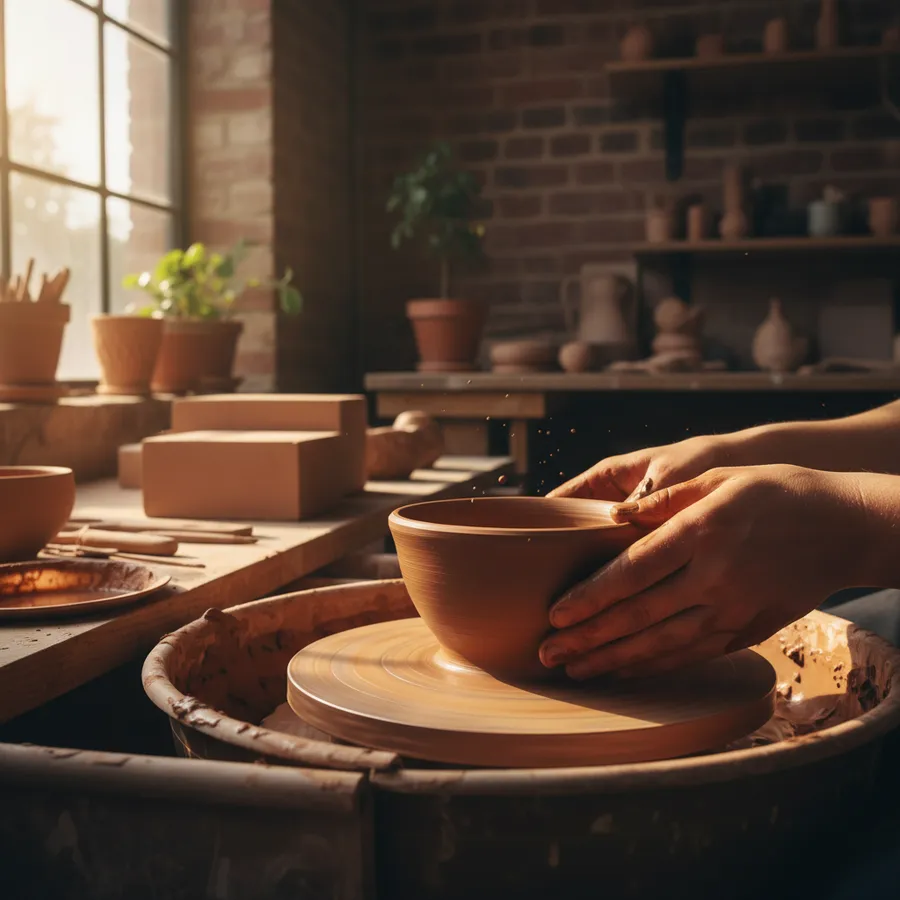 Clay on the wheel
