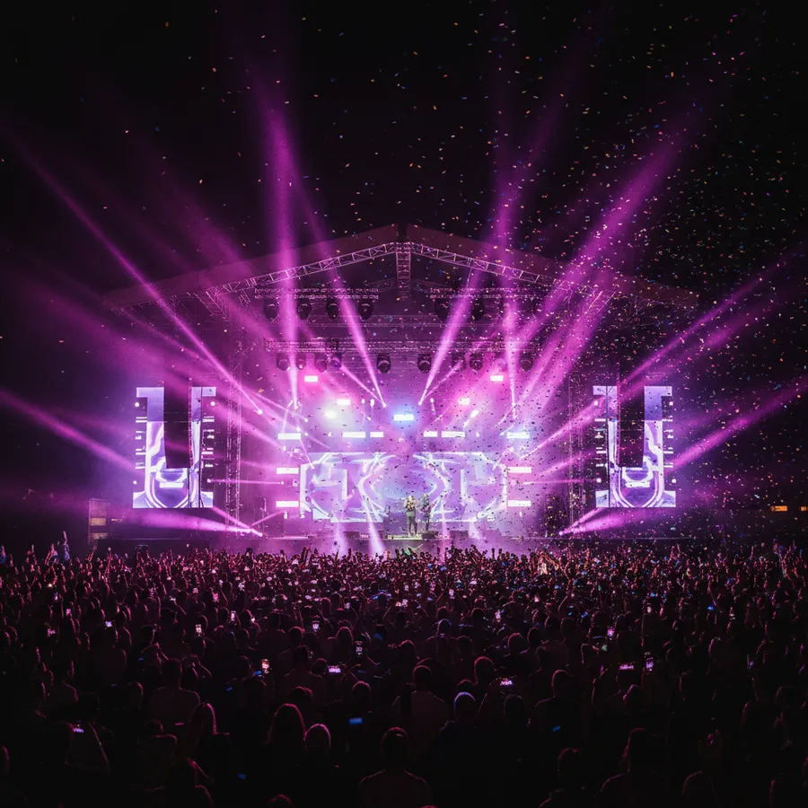 The crowd at night